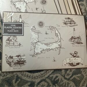 20 x Lot Lith-O-Sketch Vintage Cape Cod Bay Mass Plastic Coated Place Mats
